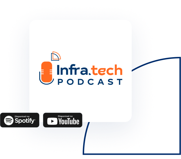 Logo do podcast da Infra.tech, com indicação para o lugar de download