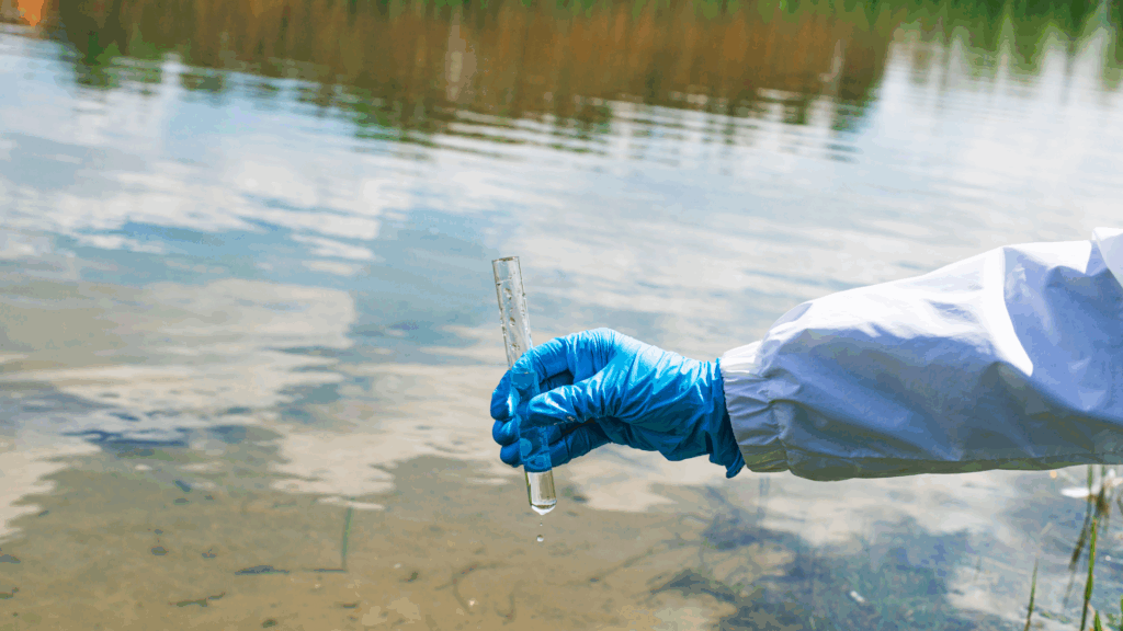 universalização do saneamento: especialista analisando a qualidade da água 